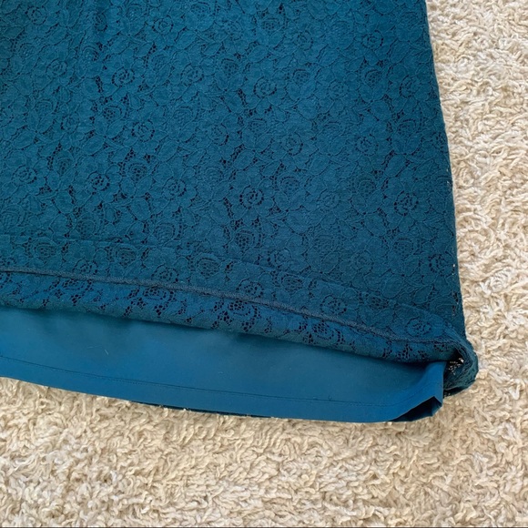 Teal, A-line, Lace Dress - Picture 6 of 7